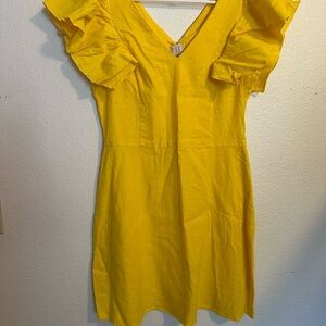 A New Day Size 6 NWOT Yellow Ruffle Sleeve Dress